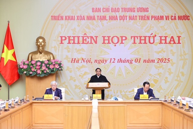 Thủ tướng Phạm Minh Chính chủ trì phiên họp thứ hai của Ban Chỉ đạo triển khai xóa nhà tạm, nhà dột nát trên phạm vi cả nước. -Ảnh :VGP