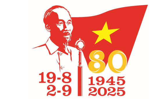 Logo sử dụng trong các hoạt động tuyên truyền Kỷ niệm 80 năm Cách mạng tháng Tám thành công (19/8/1945-19/8/2025) và Quốc khánh nước Cộng hòa xã hội chủ nghĩa Việt Nam (2/9/1945-2/9/2025)