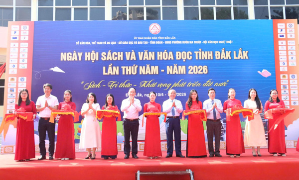 Khai mạc Ngày Sách và Văn hóa đọc tỉnh Đắk Lắk lần thứ 5 năm 2026 