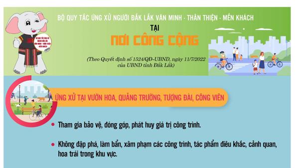 Triển khai thực hiện “Bộ quy tắc ứng xử Người Đắk Lắk Văn minh - Thân thiện - Mến khách”