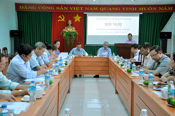 Hội nghị giao ban công tác xây dựng Đảng cụm số III, quý III  năm 2017 