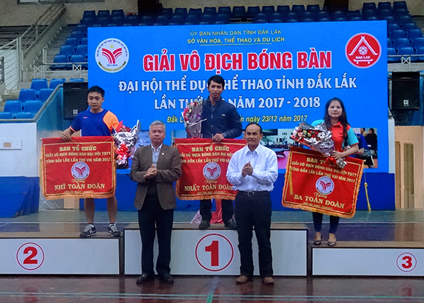 Thành phố Buôn Ma Thuột đoạt giải Nhất toàn đoàn tại giải vô địch Bóng bàn Đại hội Thể dục Thể thao tỉnh Đắk Lắk lần thứ VIII năm 2017-2018