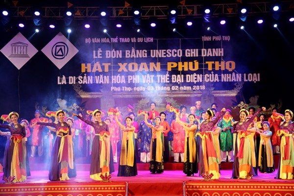 Hát Xoan Phú Thọ đón Bằng Di sản văn hóa phi vật thể đại diện của nhân loại