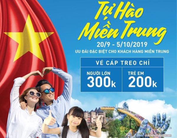 Du khách 19 tỉnh, thành miền Trung và Tây Nguyên được giảm 60% giá vé tham quan Khu du lịch Sunworld Bà Nà Hills 