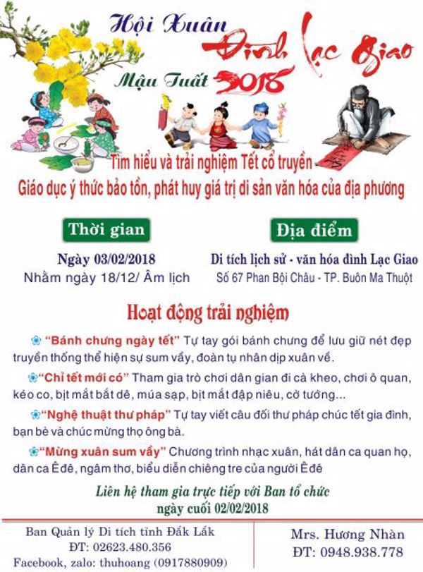 Chương trình “Hội  xuân” lần đầu tiên được tổ chức tại di tích lịch sử - văn hóa Đình Lạc Giao