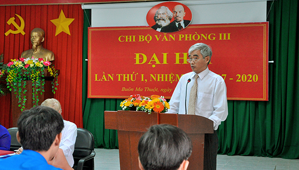 Đồng chí Lê Mân, UVBTV, Phó Bí thư Đảng ủy Sở phát biểu chỉ đạo Đại hội