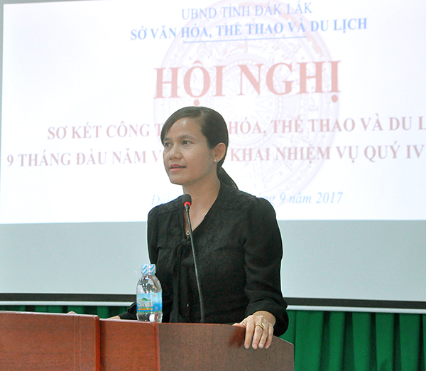 Giám đốc Sở VHTTDL H'Lim Niê phát biểu chỉ đạo Hội nghị
