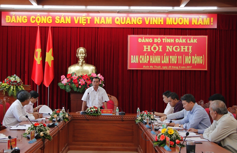Bí thư Tỉnh ủy Êban Y Phu phát biểu chỉ đạo hội nghị