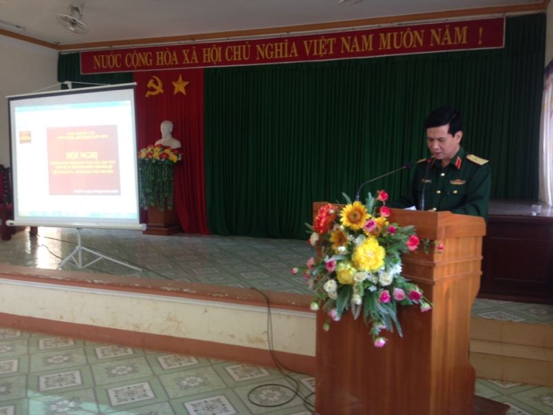 Thiếu tướng Nguyễn Văn Cường, Phó Chính ủy Quân đoàn 3, phát biểu tại Hội nghị
