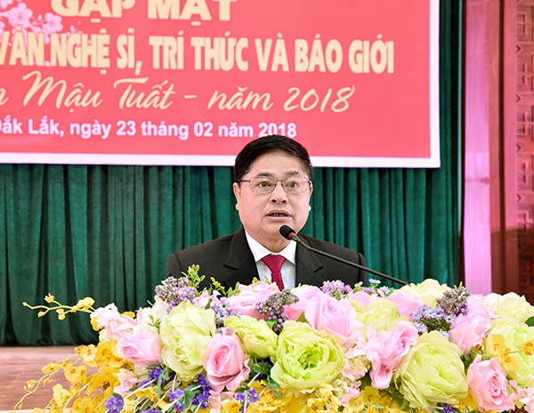 Phó Bí thư Thường trực Tỉnh ủy Phạm Minh Tấn phát biểu chào mừng