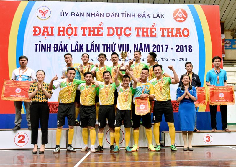 Đơn vị Tp Buôn Ma Thuột  vô địch môn Bóng đá Futsan nam