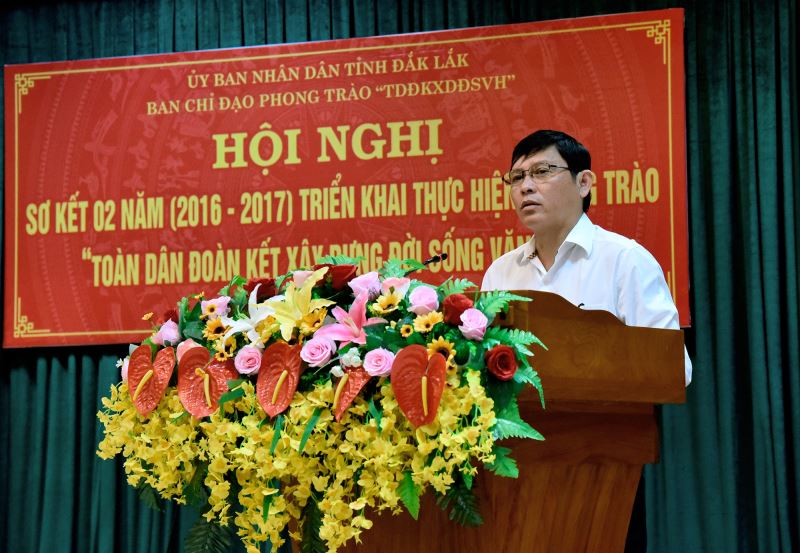Ông Nguyễn Tuấn Hà - Phó Chủ tịch UBND tỉnh, Trưởng Ban Chỉ đạo phong trào phát biểu tại Hội nghị