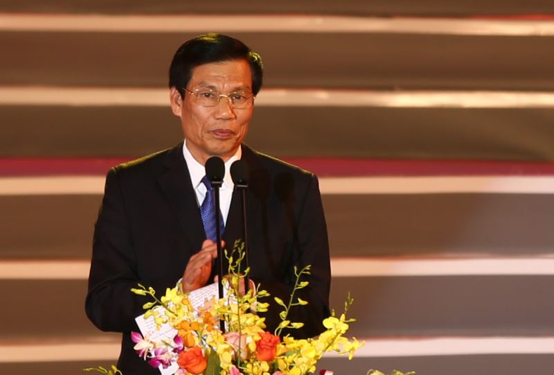 Bộ trưởng Nguyễn Ngọc Thiện phát biểu tại Đêm hội. Ảnh: Nam Nguyễn