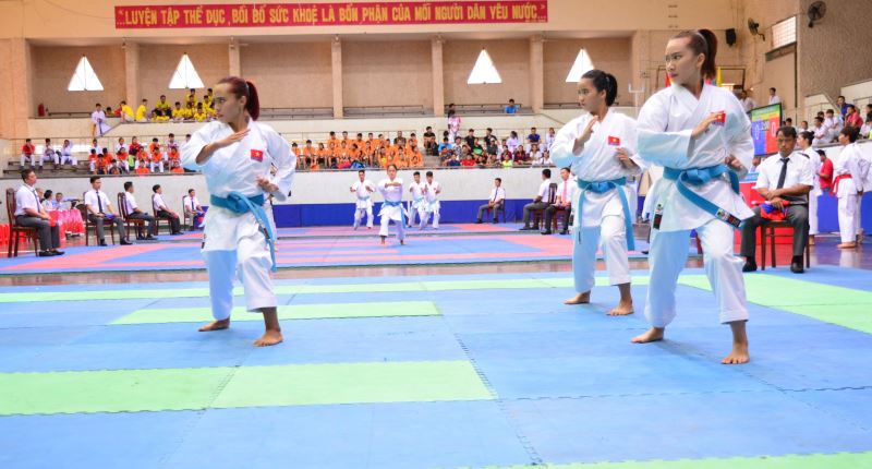 Các vận động viên thi đấu tại Giải karatedo cúp các câu lạc mạnh toàn quốc 2017 được tổ chức tại TP. Buôn Ma Thuột. (Ảnh minh họa)
