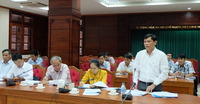 Phó Chủ tịch UBND tỉnh Nguyễn Tuấn Hà phát biểu tại cuộc họp.
