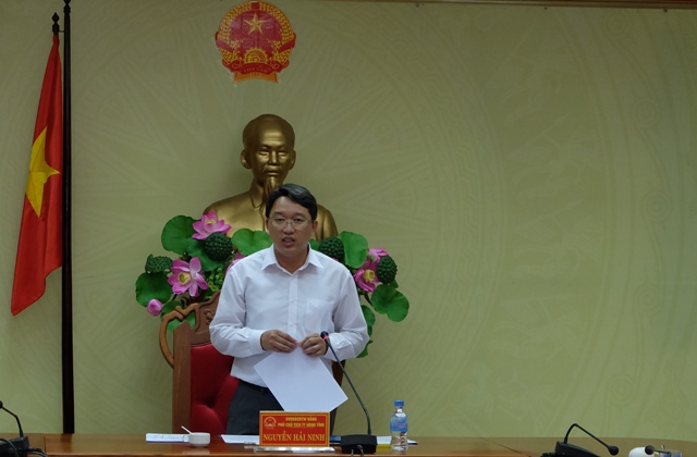 Phó Chủ tịch Thường trực UBND tỉnh Nguyễn Hải Ninh phát biểu kết luận cuộc họp