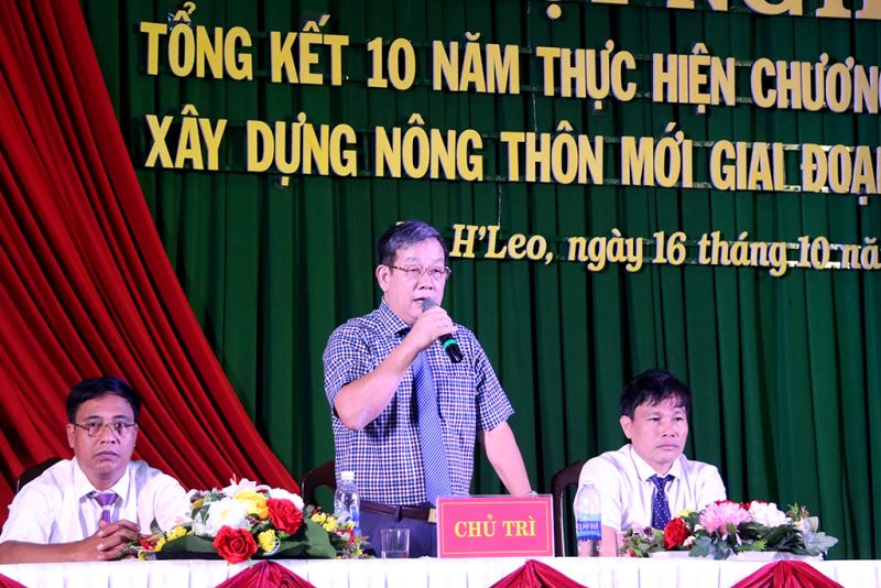 Ông Lê Thăng Long, Chủ tịch UBND huyện, Trưởng Ban chỉ đạo các Chương trình MTQG huyện Ea H’leo chủ trì Hội nghị.