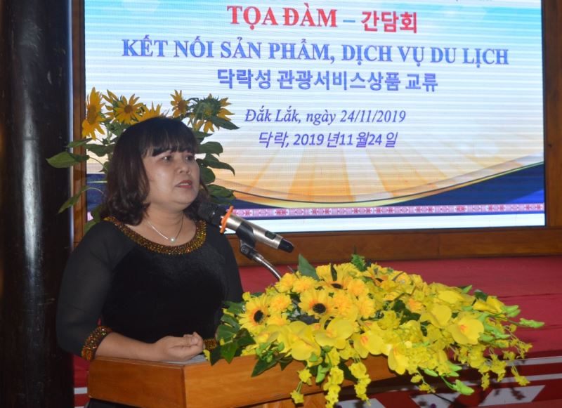 Phó Chủ tịch UBND tỉnh H'Yim Kđoh phát biểu tại buổi Tọa đàm