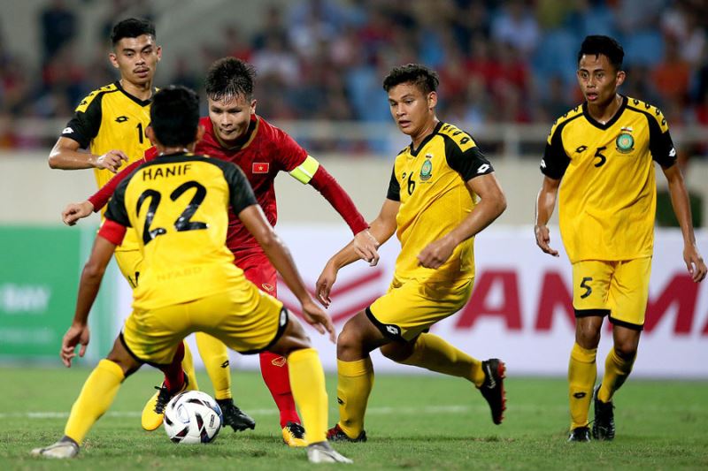 Các cầu thủ Brunei (áo vàng) sẽ khó ngăn cản một chiến thắng của U22 Việt Nam. Ảnh: Internet