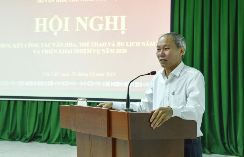 Ông Thái Hồng Hà, TUV, Giám đốc Sở VHTTDL phát biểu tại hội nghị