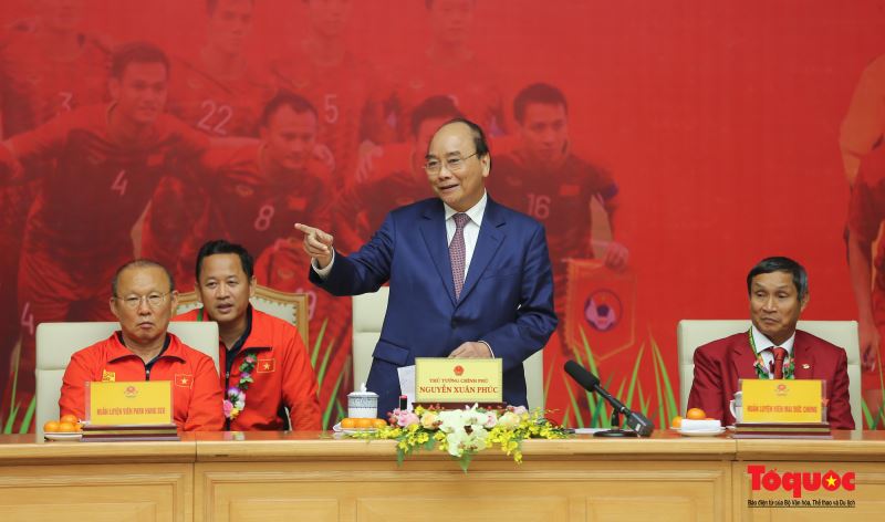 Thủ tướng cũng ghi nhận công tác đào tạo trẻ của thể thao Việt Nam đã mang lại một kết quả thực sự. Ảnh: Nam Nguyễn