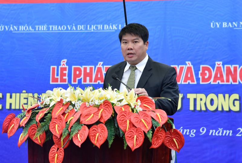 Phó Giám đốc Sở Văn hóa, Thể thao và Du lịch Nguyễn Văn Hà phát biểu tại Lễ phát động