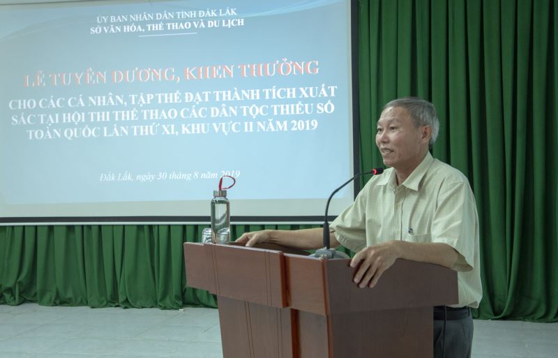 Giám đốc Sở Văn hóa, Thể thao và Du lịch Thái Hồng Hà phát biểu tại buổi lễ