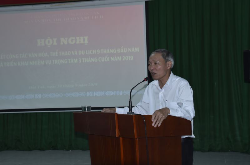 Ông Thái Hồng Hà, Bí thư Đảng ủy, Giám đốc Sở Văn hóa, Thể thao và Du lịch phát biểu chỉ đạo tại Hội nghị
