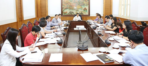 Bộ trưởng Nguyễn Ngọc Thiện chủ trì buổi làm việc Ảnh: Tr Huấn