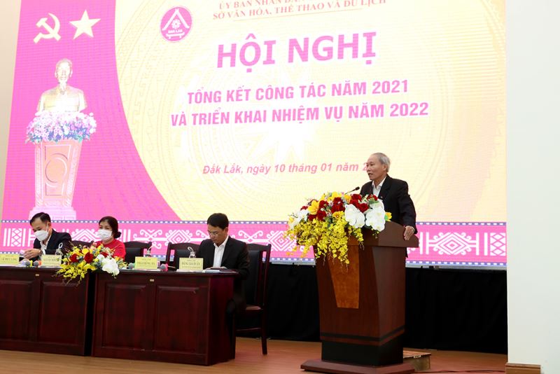 Giám đốc Sở VHTTDL Thái Hồng Hà phát biểu tại Hội nghị