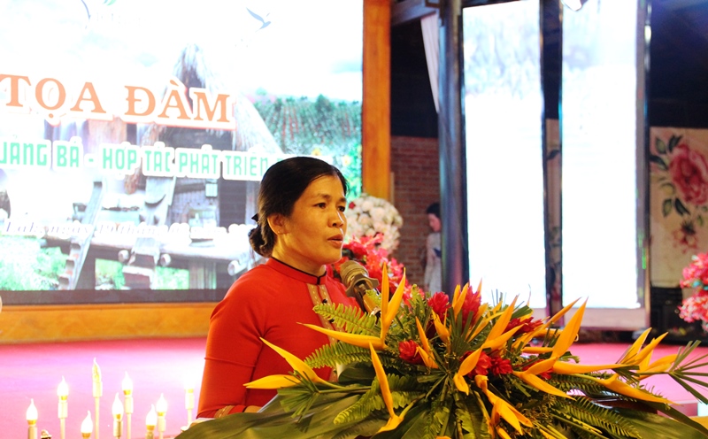 Bà Nguyễn Thụy Phương Hiếu- Phó GĐ Sở Văn hóa, Thể thao và Du lịch tỉnh phát biểu chào mừng