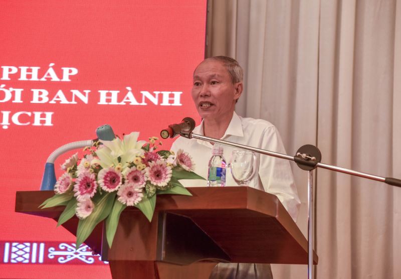 Giám đốc Sở VHTTDL Đắk Lắk Thái Hồng Hà phát biểu tại lễ khai mạc lớp tập huấn