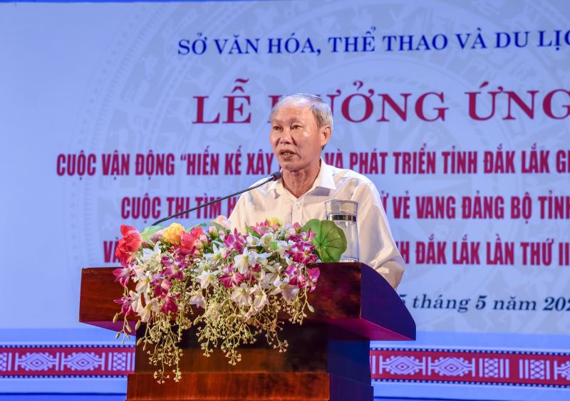   Giám đốc Sở Văn hóa, Thể thao và Du lịch Thái Hồng Hà phát biểu tại buổi Lễ