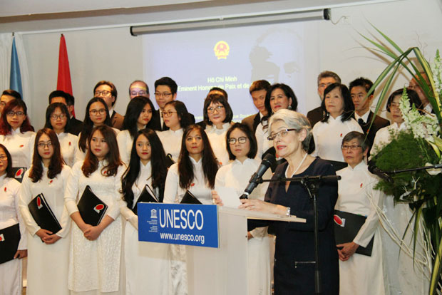 Tổng Giám đốc UNESCO Irina Bokova phát biểu tại Lễ kỷ niệm.
