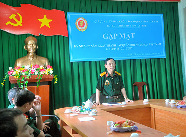 Đ/c Nguyễn Thanh Chương, Chủ tịch Hội CCB ôn lại truyền thống vẻ vang của Quân đội nhân dân Việt Nam 