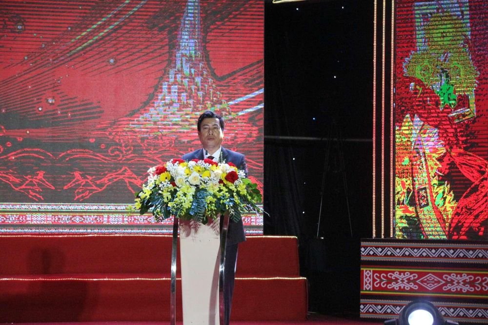 Ông Trần Hồng Tiến - Giám đốc Sở Văn hóa, Thể thao và Du lịch tỉnh Đắk Lắk phát biểu tại buổi lễ.
