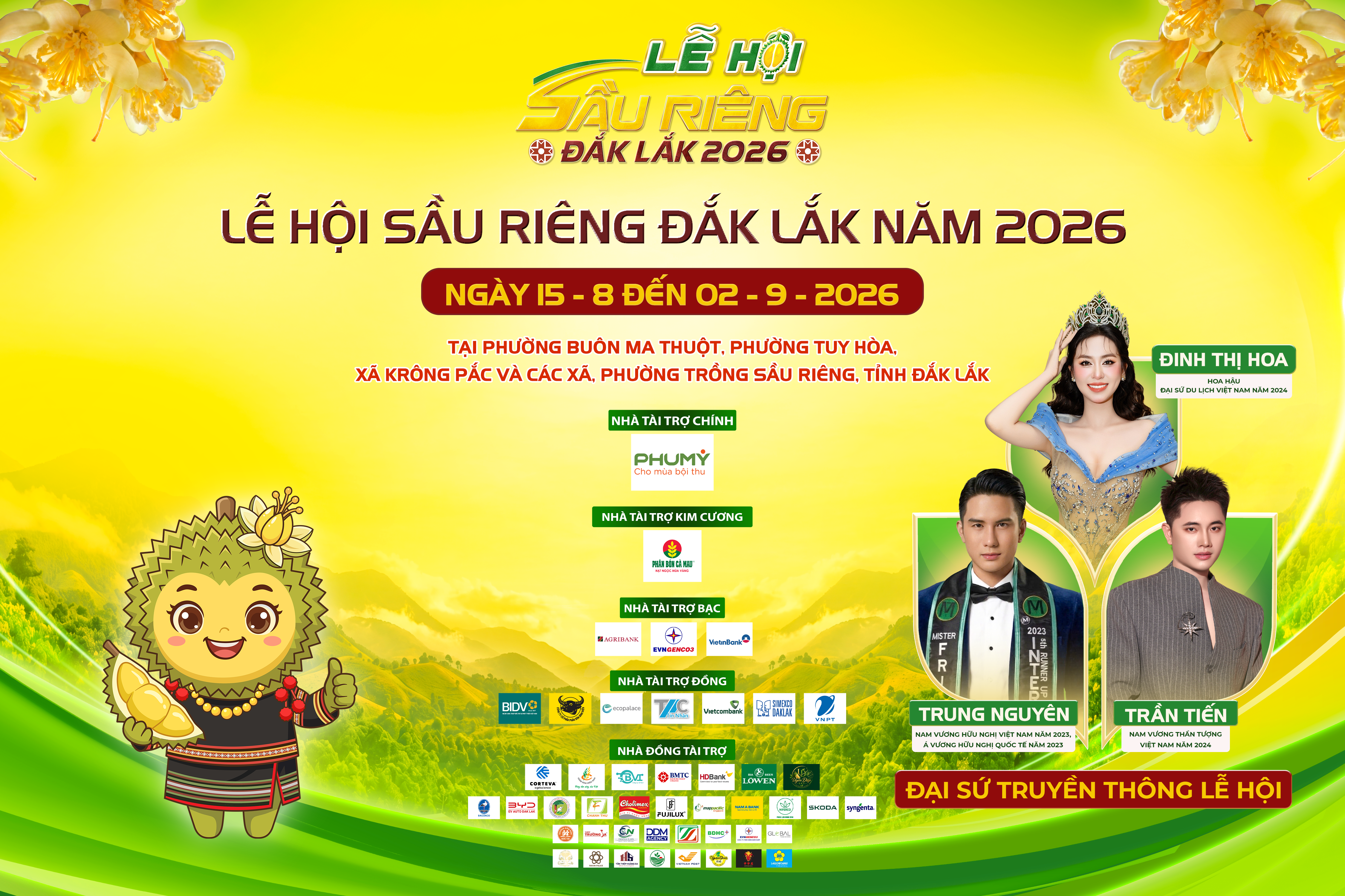 Ma-két tuyên truyền Lễ hội Sầu riêng Đắk Lắk năm 2026