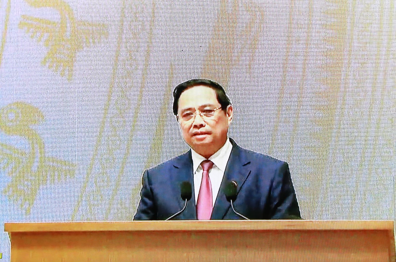 Thủ tướng Chính phủ Phạm Minh Chính phát biểu tại hội nghị (Ảnh chụp qua màn hình).